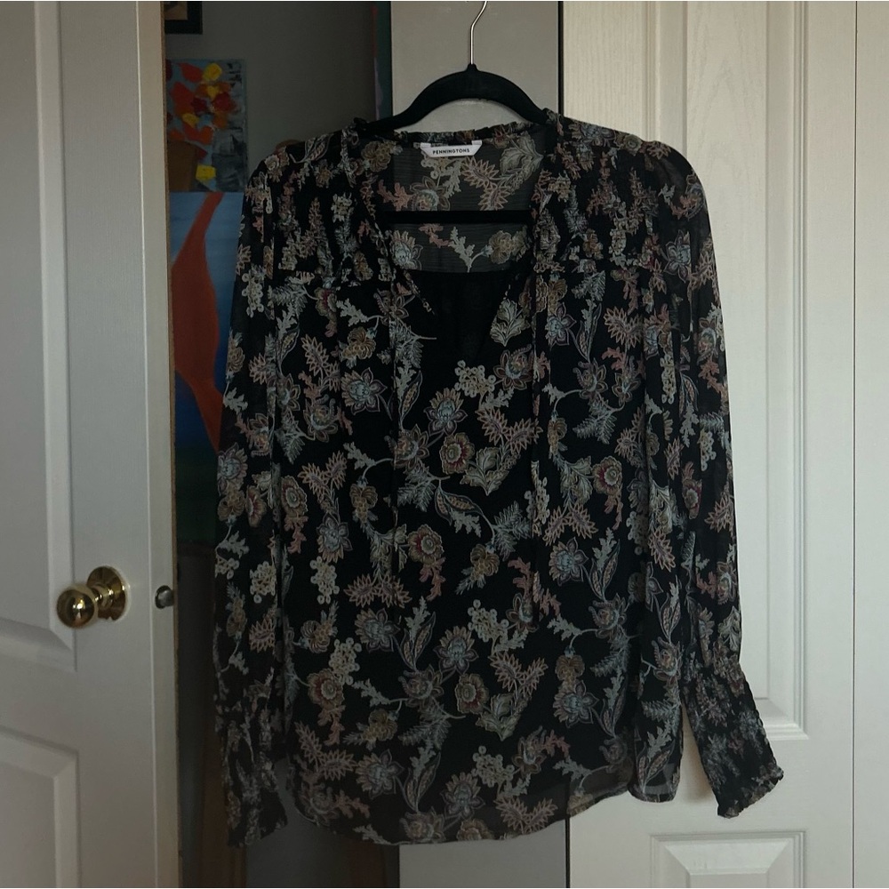 Penningtons Black Floral Blouse